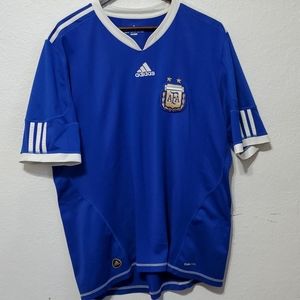 adidas Men's Blue Argentina AFA Soccer Jersey with White Trim